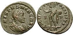 1 Follis /  AE3 羅馬帝國 青铜 Crispus (305 - 326)