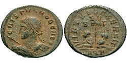 1 Follis /  AE3 羅馬帝國 青铜 Crispus (305 - 326)