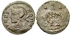 1 Follis /  AE3 羅馬帝國 青铜 君士坦提烏斯二世