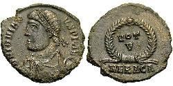 1 Follis /  AE3 羅馬帝國 青铜 约维安