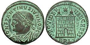 1 Follis /  AE3 羅馬帝國 青铜 君士坦提烏斯二世