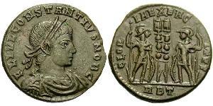 1 Follis /  AE3 羅馬帝國 青铜 君士坦提烏斯二世