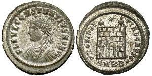 1 Follis /  AE3 羅馬帝國 青铜 君士坦提烏斯二世