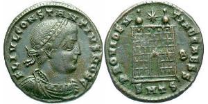 1 Follis /  AE3 羅馬帝國 青铜 君士坦提烏斯二世