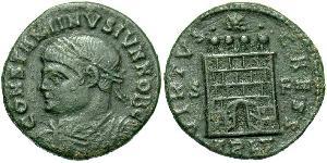 1 Follis /  AE3 羅馬帝國 青铜 君士坦提烏斯二世