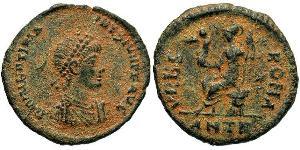 1 Follis /  AE3 羅馬帝國 青铜 瓦伦提尼安二世