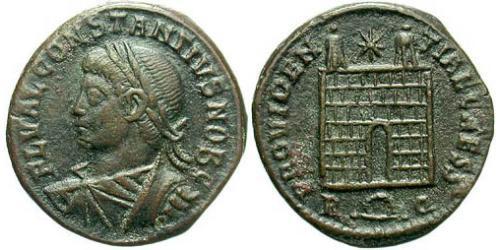 1 Follis /  AE3 羅馬帝國 青铜 君士坦提烏斯二世