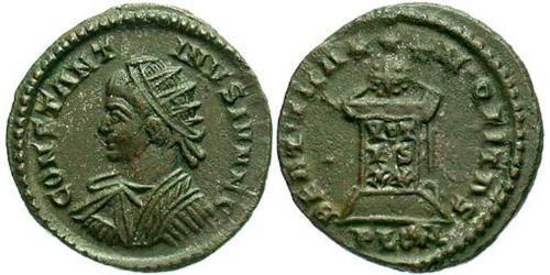 1 Follis /  AE3 羅馬帝國 青铜 君士坦提烏斯二世