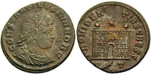 1 Follis /  AE3 羅馬帝國 青铜 君士坦提烏斯二世