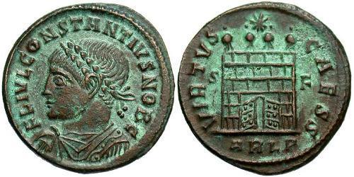 1 Follis /  AE3 羅馬帝國 青铜 君士坦提烏斯二世