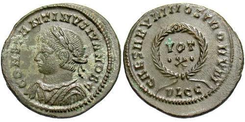 1 Follis /  AE3 羅馬帝國 青铜 君士坦提烏斯二世
