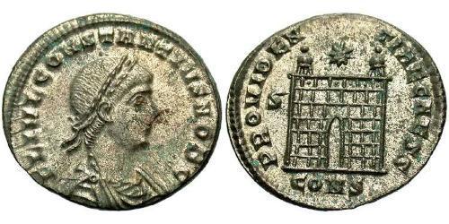 1 Follis /  AE3 羅馬帝國 青铜 君士坦提烏斯二世