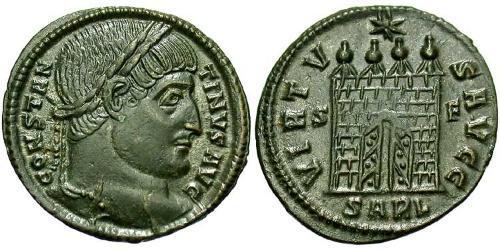 1 Follis /  AE3 羅馬帝國 青铜 君士坦丁大帝