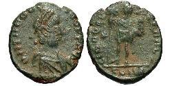 1 Follis /  AE4 Imperio bizantino (330-1453) Bronce Teodosio II (401-450)