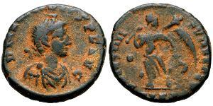 1 Follis /  AE4 Imperio bizantino (330-1453) Bronce Arcadio (377-408)