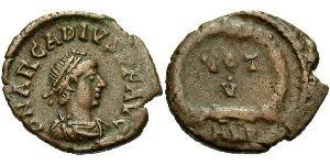 1 Follis /  AE4 Imperio bizantino (330-1453) Bronce Arcadio (377-408)