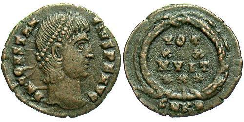 1 Follis /  AE4 Imperio romano (27BC-395) Bronce Constante I (320-350)