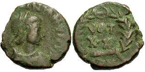 1 Follis /  AE4 Imperio romano de Occidente (285-476) Bronce Valentiniano III (419-455)