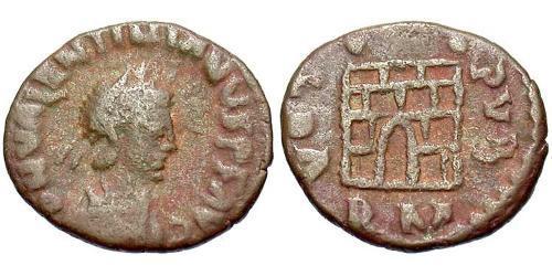 1 Follis /  AE4 Imperio romano de Occidente (285-476) Bronce Valentiniano III (419-455)