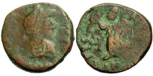 1 Follis /  AE4 Imperio romano de Occidente (285-476) Bronce Valentiniano III (419-455)