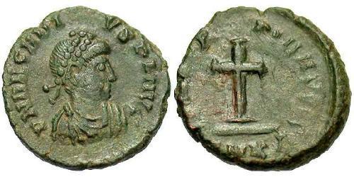 1 Follis /  AE4 Byzantinisches Reich (330-1453) Bronze Arcadius (377-408)