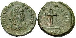 1 Follis /  AE4 Empire byzantin (330-1453) Bronze Arcadius (377-408)