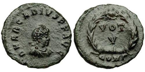 1 Follis /  AE4 Empire byzantin (330-1453) Bronze Arcadius (377-408)