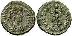 1 Follis /  AE4 Empire romain (27BC-395) Bronze Théodose I (347-395)