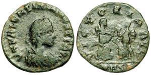 1 Follis /  AE4 Empire romain (27BC-395) Bronze Valentinien II (371-392)