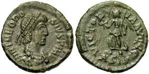 1 Follis /  AE4 Empire romain (27BC-395) Bronze Théodose I (347-395)