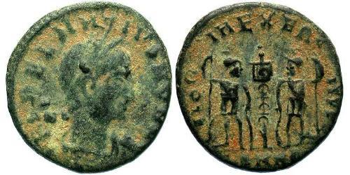 1 Follis /  AE4 Empire romain (27BC-395) Bronze Dalmatius (?-337)