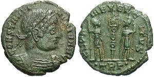 1 Follis /  AE4 Roman Empire (27BC-395) Bronze Constantius II (317 - 361)