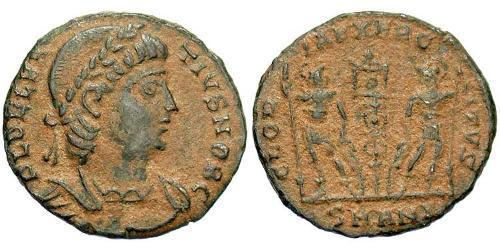 1 Follis /  AE4 Römische Kaiserzeit (27BC-395) Bronze Dalmatius (?-337)
