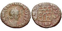 1 Follis /  AE4 Western Roman Empire (285-476) Bronze Valentinian III (419-455)