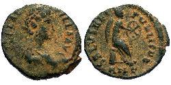 1 Follis /  AE4 Impero romano (27BC-395) Bronzo Elia Flaccilla (?-385)