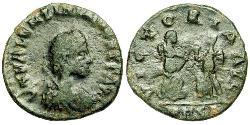 1 Follis /  AE4 Impero romano (27BC-395) Bronzo Valentiniano II (371-392)