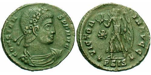 1 Follis /  AE4 Impero romano (27BC-395) Bronzo Costante I (320-350)