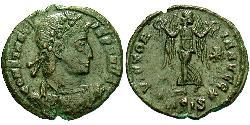 1 Фоллис /  AE4 Римская империя (27BC-395) Бронза Констанций II (317 - 361)