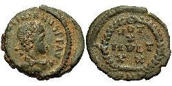 1 Follis /  AE4 羅馬帝國 青铜 瓦伦提尼安二世