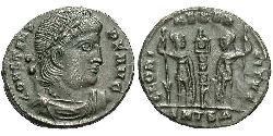 1 Follis /  AE4 羅馬帝國 青铜 君士坦斯一世
