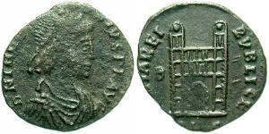 1 Follis /  AE4 羅馬帝國 青铜 Theodosius I (347-395)