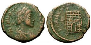 1 Follis /  AE4 羅馬帝國 青铜 Theodosius I (347-395)
