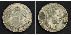 1 Forint Imperio austrohúngaro (1867-1918) Plata Franz Joseph I (1830 - 1916)