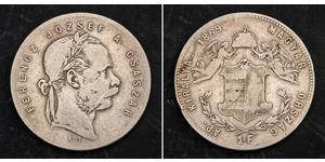 1 Forint Imperio austrohúngaro (1867-1918) Plata Franz Joseph I (1830 - 1916)