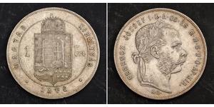 1 Forint Imperio austrohúngaro (1867-1918) Plata Franz Joseph I (1830 - 1916)