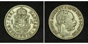 1 Forint Imperio austrohúngaro (1867-1918) Plata Franz Joseph I (1830 - 1916)