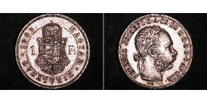 1 Forint Imperio austrohúngaro (1867-1918) Plata Franz Joseph I (1830 - 1916)