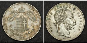 1 Forint Imperio austrohúngaro (1867-1918) Plata Franz Joseph I (1830 - 1916)