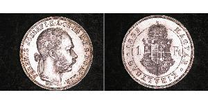 1 Forint Imperio austrohúngaro (1867-1918) Plata Franz Joseph I (1830 - 1916)