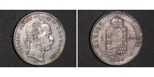 1 Forint Imperio austrohúngaro (1867-1918) Plata Franz Joseph I (1830 - 1916)